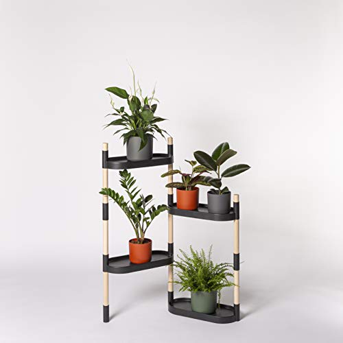 Citysens – Blumenregal mit 4 Regalböden, Schwarz von Citysens