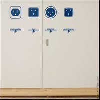 World Power Steckdose Steckdosenleiste Vinyl Aufkleber Lustige Gesichter Sticker von Citystic