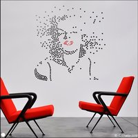 Marilyn Monroe Vinyl Aufkleber Bicolor Dot Portrait, Red Lips von Citystic