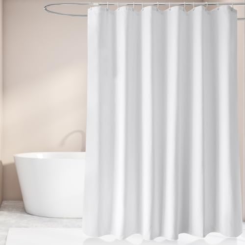 Ciusdkler 180x200 Duschvorhang Weiß, Duschvorhang Wasserdichts Chnell Trocknender, Duschvorhang Textil Waschbar mit 12 Haken, Weiss von Ciusdkler