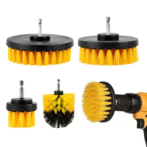 Ciusdkler Bürstenaufsatz Bohrmaschine Set, 4 Stück Felgenbürste Power Scrubber 2''/ 3.5''/ 4''/ 5'', Gelb Reinigungsbürste für Badewannen, Waschbecken im Bad, Spülbecken, Küchenwände Ciusdkler Bürstenaufsatz Bohrmaschine Set, 4 Stück Felgenbürste Power Scrubber 2''/ 3.5''/ 4''/ 5'', Gelb Reinigungsbürste für Badewannen, Waschbecken im Bad, Spülbecken, Küchenwände von Ciusdkler