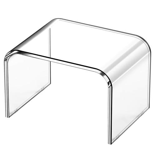 Ciyivald Tritthocker Aus Acryl,Kleiner Fußhocker,Rutschfester Hocker,belastbar Bis 150 Kg, Tritthocker Für Erwachsene,Fußbank Für Badezimmer Und Garderobe Clear,32×23×23cm von Ciyivald