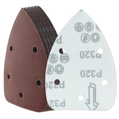 Cjueiom Schleifpapier mit Körnung 320, 5 Löcher, Klett-Schleifpads für 140 mm Schleifmaschine, 25 Stück von Cjueiom
