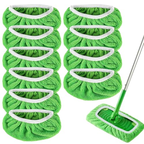 10 Stück Mehrweg Flachmopptuch, Grün Trockene Bodentücher, Bodentücher Tücher Mikrofaser Set, Tücher Wiederverwendbare für Sweeper Mop die Reinigung von Hartböden, Holzböden 10 Stück Mehrweg Flachmopptuch, Grün Trockene Bodentücher, Bodentücher Tücher Mikrofaser Set, Tücher Wiederverwendbare für Sweeper Mop die Reinigung von Hartböden, Holzböden von Cjytdkj