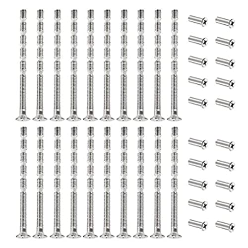 CkFyahp 20 Stück M4 Verbindung Schrauben Hülsen Schrauben Metall Türgriff Verbindungshülse Hülsenschrauben für Möbelverbinder Terrassentürgriff Türschloss von CkFyahp