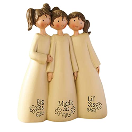 Ckuakiwu Engelsschwestern Figur Schutzengel Figur Ornament für Mutter Geburtstag Heimdekoration 3 Mädchen Schutzengelfiguren von Ckuakiwu