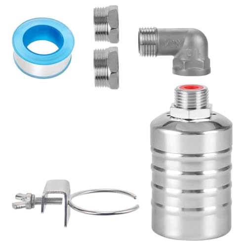 ClAZTyict 1/2 Bis 3/4 Wasser-Schwimmerventil, Edelstahl-Schwimmerventil, Vollautomatisches Wasserstandsregler-Schwimmerventil, Langlebig, Einfach zu Installieren von ClAZTyict