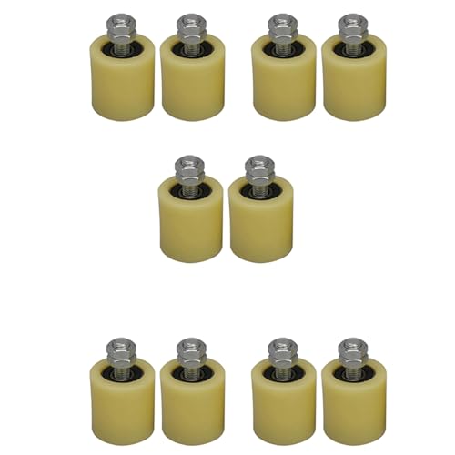 ClAZTyict 10 STÜCKE 48X50mm Gelb Silber Nylon Stahl Flach Rollen Lager Führungs Rad 6201 Schraube für Elektrisches Tür Schiebetor von ClAZTyict
