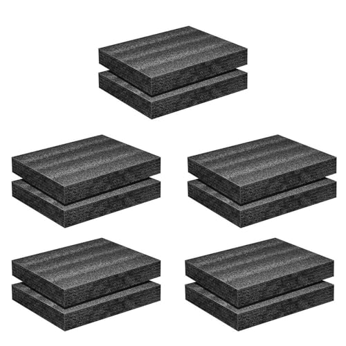ClAZTyict 10Er-Pack Polyurethanschaumplatten - 16 X 12 X 2 Schaumstoffeinlagen für Koffer - Verpackungsschaumpolster für die Aufbewahrung Von Werkzeugkästen und Kameras von ClAZTyict