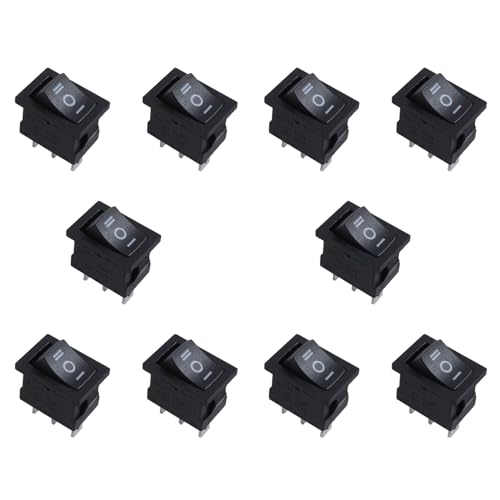 ClAZTyict 10X SPDT ON-OFF-ON 3 Position Schnapp Boot Wippschalter AC 250V/ 6A 125V/ 10A von ClAZTyict