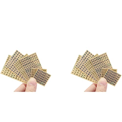 ClAZTyict 12 Kleine 0,12 Alphabet Nummern Aufkleber, Glitzer Legierung, Selbstklebende Buchstaben Aufkleber, Gold/Silber (3 mm) von ClAZTyict