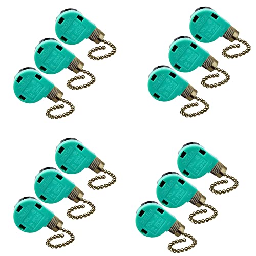 ClAZTyict 12 Pack Decken Lüfter Schalter 3 Geschwindigkeit 4 Draht Ohr ZE-268S6 Lüfter Ziehen Ketten Schalter Geschwindigkeit Regler von ClAZTyict