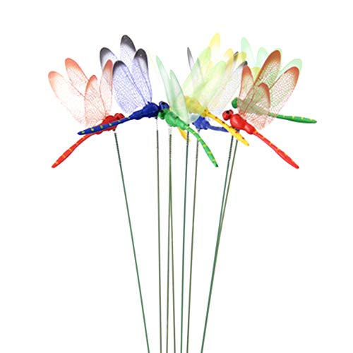 ClAZTyict 12 StüCk KüNstliche Libelle Schmetterlinge Garten Dekoration AußEn Simulation Libelle PfäHle Yard Pflanze Lawn Stick von ClAZTyict