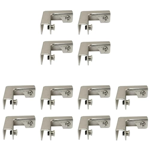 ClAZTyict 12 Stück L Typ Glasbefestigungsclip 2-Wege-Glasverbinder für 6-10 mm Möbelbeschläge Glaszubehör von ClAZTyict