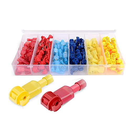 ClAZTyict 120 StüCk/60 Paar Schnellspleiß-Drahtklemmen T-Tap, Selbstabisolierend mit Vollisolierten Nylon-Schnellkupplungen von ClAZTyict