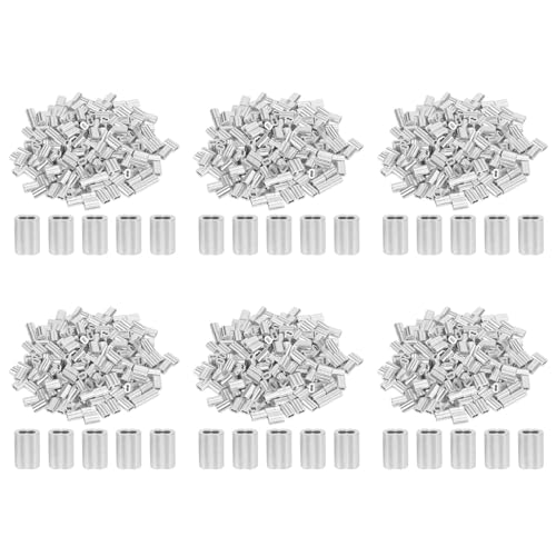 ClAZTyict 1200 Stücke 1/16 Kabel Ferrule Set Crimp Schleifen HüLse Aus Aluminium Legierung für Draht Seile von ClAZTyict