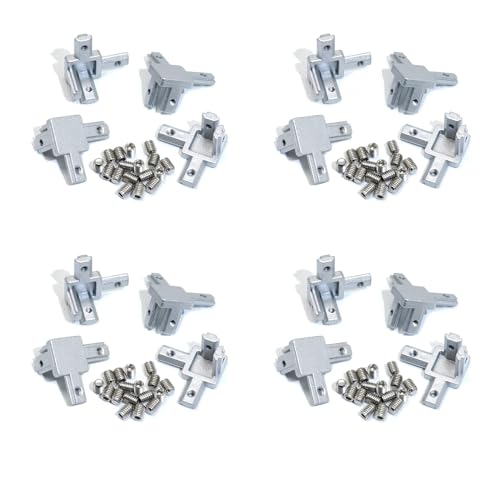 ClAZTyict 16 Stück 2020 Series 3 Wege Eckhalterung für 6 mm T Schlitz 20 x 20 mm Aluminium Extrusion Profil Nach Europäischer Norm von ClAZTyict