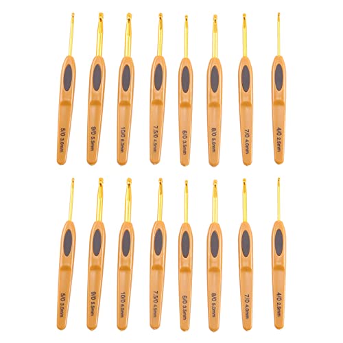 ClAZTyict 16 Stücke Handgemachte HäKel Nadel Set Stiche Näh Werkzeug Home Strick Nadeln Aluminium Legierung DIY Tragbar von ClAZTyict