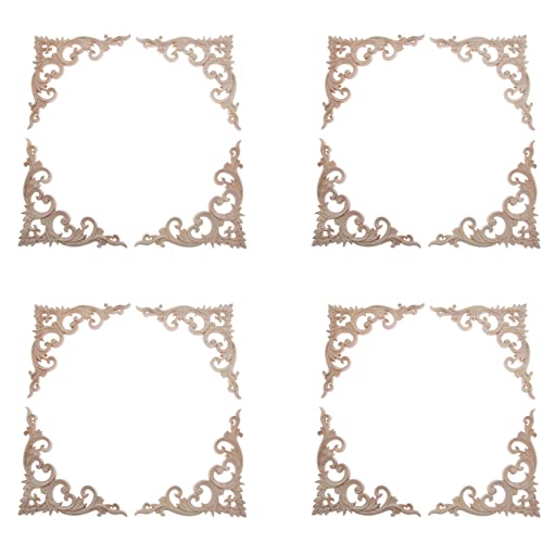 ClAZTyict 16 Teile Geschnitzte Ecke Onlay Applique Unlackiert Rahmen Schrank Schrank Aufkleber Für Haus Wohnmöbel Dekoration 15 cm von ClAZTyict