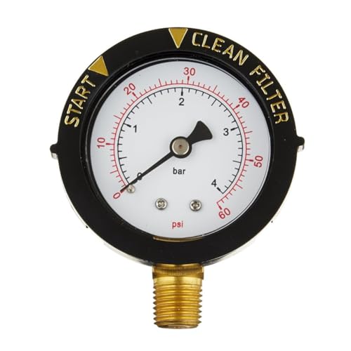 ClAZTyict 190058 Manometer 0-60 PSI, Wasserdruckmessgerät zum Starten und Reinigen Des Filters mit 1/4 NPT-Bodenmontage für Schwimmbad ClAZTyict 190058 Manometer 0-60 PSI, Wasserdruckmessgerät zum Starten und Reinigen Des Filters mit 1/4 NPT-Bodenmontage für Schwimmbad von ClAZTyict