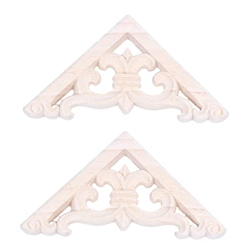 ClAZTyict 2 STK 8 x 8cm Geschnitzt Ecke Onlay Applique Decor MöBel Unbemalt von ClAZTyict