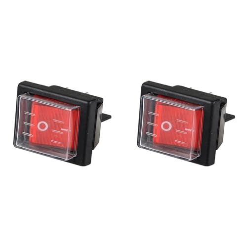 ClAZTyict 2 Stück 36 X 29 mm SPST 4-Poliger Wasserdichter Boots-Wippschalter für Industriestaubsauger mit Wasserdichter Abdeckung von ClAZTyict
