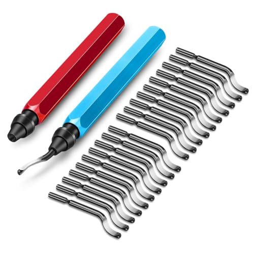 ClAZTyict 2-Teiliges Entgratungswerkzeug und 20-Teiliges HSS-Klingen, Reibahlenwerkzeug zum Entfernen Von Graten für Metall, Harz, Aluminium, Kupfer und Kunststoff, 3D-Druck ClAZTyict 2-Teiliges Entgratungswerkzeug und 20-Teiliges HSS-Klingen, Reibahlenwerkzeug zum Entfernen Von Graten für Metall, Harz, Aluminium, Kupfer und Kunststoff, 3D-Druck von ClAZTyict