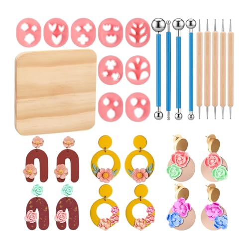 ClAZTyict 20-Teiliges Set Mini-Blütenblatt-Tonmesser-Set Aus Tonblumenformen zum Herstellen Von Ohrringen, Schmuck, Mini-Herstellungsset ClAZTyict 20-Teiliges Set Mini-Blütenblatt-Tonmesser-Set Aus Tonblumenformen zum Herstellen Von Ohrringen, Schmuck, Mini-Herstellungsset von ClAZTyict