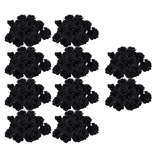 ClAZTyict 200 STK. Schwarze Rose Kuenstliche Seide Party Hochzeit Haus Buero Garten Shop DIY von ClAZTyict