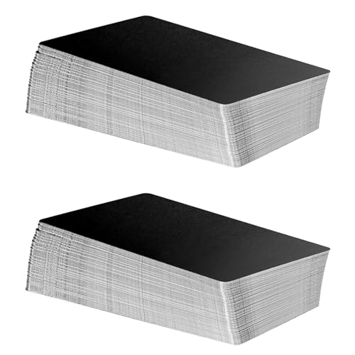 ClAZTyict 200 Stück Metallgravurrohlinge, Aluminiumblech, Lasergravur, Visitenkartengravur, DIY-Geschenkkarten, Mattschwarz von ClAZTyict