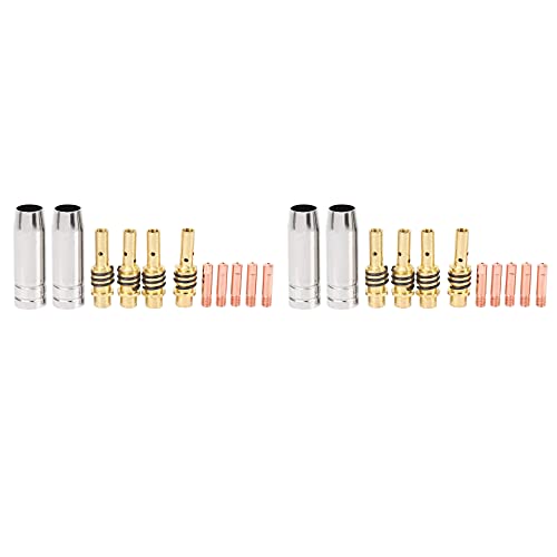 ClAZTyict 22Teile/Satz Mig Schweiß Düse Schweißer Düsen Gold Spitzen Halter Tipps 0,040 Gas Diffusor Set Für Taschenlampen von ClAZTyict