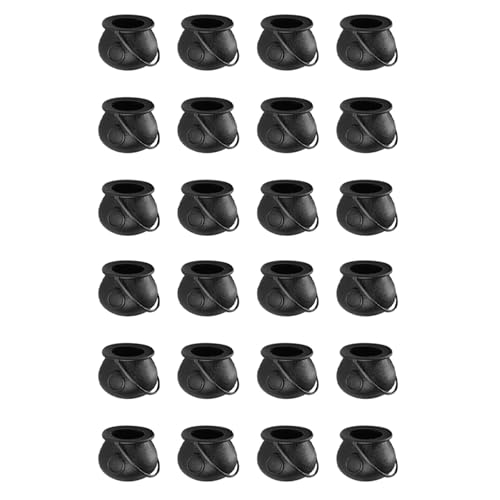 ClAZTyict 24 Stück Mini-Kessel mit, Schwarz, für Halloween, Mini-Hexenkessel, Halloween-Topf, Süßigkeitenhalter für Halloween von ClAZTyict