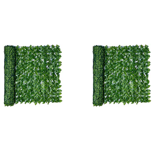 ClAZTyict 2X 0,5X3 M Wand Pflanzen Zaun Blätter Künstliche Faux Efeublatt Sicht Schutz Zaun Bildschirm Platten Hecke von ClAZTyict