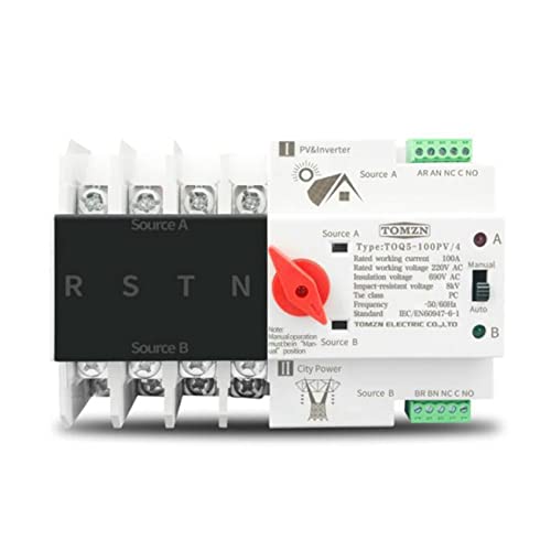 ClAZTyict 2X DIN Schiene 4P ATS Dual Power Automatischer Umschalter Elektrische Selektor Unterbrechungsfreie Strom Versorgung 100A ClAZTyict 2X DIN Schiene 4P ATS Dual Power Automatischer Umschalter Elektrische Selektor Unterbrechungsfreie Strom Versorgung 100A von ClAZTyict
