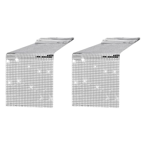 ClAZTyict 2X Disco Party TischläUfer Silberfolie TischläUfer Glitzer Metallic Tischdecke für Disco Dance Party Hochzeit von ClAZTyict