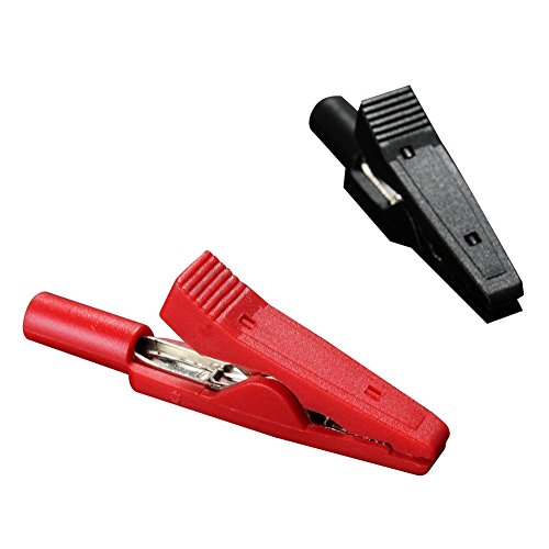ClAZTyict 2X Isolierte Krokodilklemme KlemmenprüFspitze Rot + Schwarz von ClAZTyict