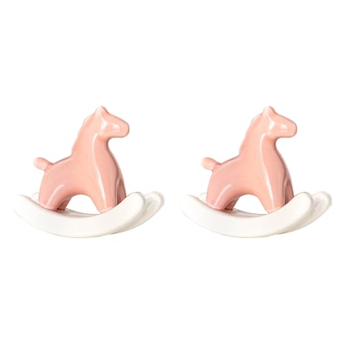 ClAZTyict 2X Keramikschaukelpferd-Statue für Zuhause, Moderne Kunstskulptur für Tischregaldekoration, Ästhetische Figur für Den Schreibtisch,B ClAZTyict 2X Keramikschaukelpferd-Statue für Zuhause, Moderne Kunstskulptur für Tischregaldekoration, Ästhetische Figur für Den Schreibtisch,B von ClAZTyict