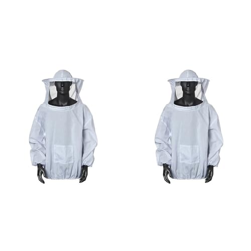 ClAZTyict 2X Schutzjacke für Imker, Schleier-Overall, Imkeranzug mit Flügelärmeln, Imkerjacke für Imker von ClAZTyict