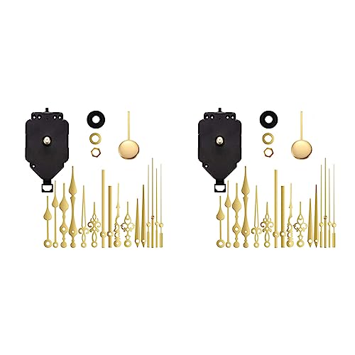 ClAZTyict 2X Wand Silent Pendel Quarzuhrwerk, Pendeluhrwerk Teile Motor DIY Ersatzteile von ClAZTyict