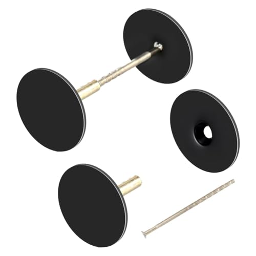 ClAZTyict 2er-Pack Türknauf-Griffloch-Füllplatte, Metall-Verbindungsschrauben, Riegel-Abdeckplatte für Hausaußen- und Innentüren (Schwarz) von ClAZTyict