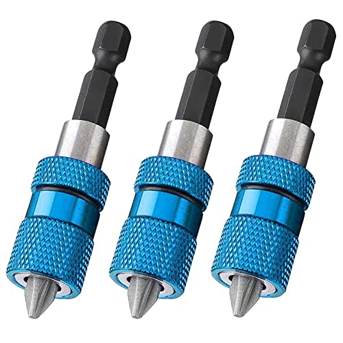 ClAZTyict 3 STÜCKE 60 Mm Trockenbau-Schraubbits Setter Magnetischer Bithalter 1/4 Sechskantschaft-Schraubendreher-Bits Tiefenverstellbarer Schraubenhalter von ClAZTyict