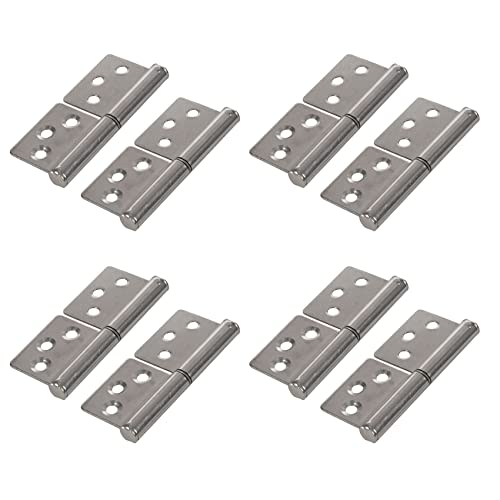 ClAZTyict 3 Silber Ton Edelstahl 360 Grad Tür Flag Scharnier 8 Stücke von ClAZTyict