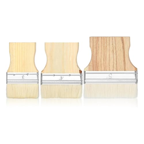ClAZTyict 3-Teiliges Pinselset mit Flachen Paddeln, Breiter Pinsel, Großer Pinsel, 3/4/5 Pinsel für Öl- und Acrylfarben von ClAZTyict