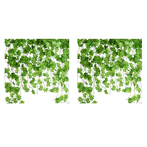 ClAZTyict 36 Stück 7,5 Ft Künstliche Ahorn Blätter Hängen Weinreben, Gefälschte Efeu Girlande Hängende Pflanzen von ClAZTyict