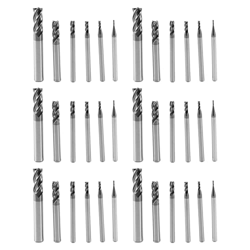 ClAZTyict 36 Stücke 4 Flöten SchaftfräSer Set für Stähle Platz Cnc Hart Metall FräSer Spiral FräSer Durchmesser (1 2 3 4 6 8mm) von ClAZTyict