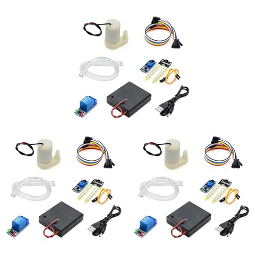 ClAZTyict 3Set Automatisches Bewässerungs-DIY-Kit Wasserpumpe Bodenfeuchtigkeitserkennung Garten Tropfbewässerung Bewässerungssystem von ClAZTyict