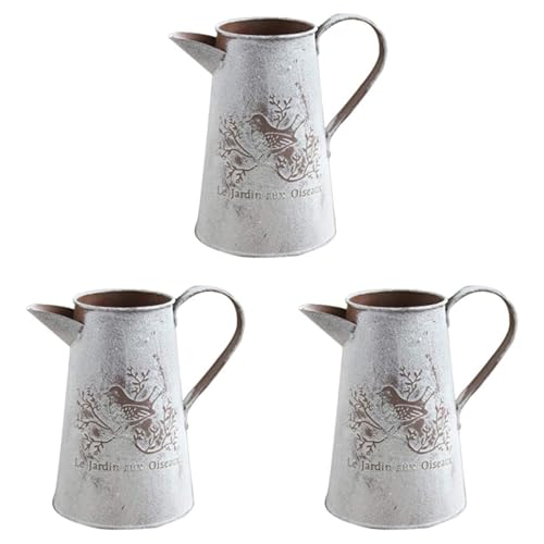 ClAZTyict 3X Gieß Vase Französisch Jug Haus Dekoration Garten Dekoration Vase Blumen Arrangement Herstellung Garten Arbeit 17 cm von ClAZTyict