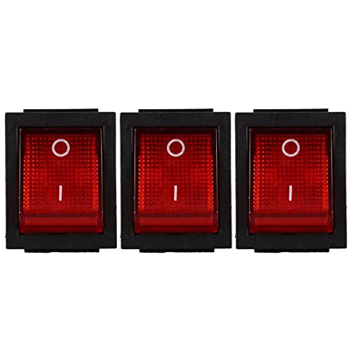 ClAZTyict 3X Rot Beleuchtet 4 Pin DPST ON/OFF-Snap in Wippschalter 16A 20A 250V AC von ClAZTyict