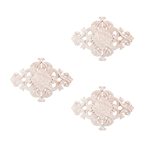 ClAZTyict 3X Viele Geschnitzt Lange Onlay Applique Unbemalte Blumenwände Schränke Tür Typ: 21X15cm von ClAZTyict