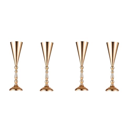 ClAZTyict 4 Stück Tisch-Blumenvase, Hochzeitsdekoration, Metall-Blumenständer, Künstliche Blumenornamente für Den Jahrestag von ClAZTyict
